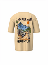 Campervan Graphic Unisex Beige Oversized T-Shirt
